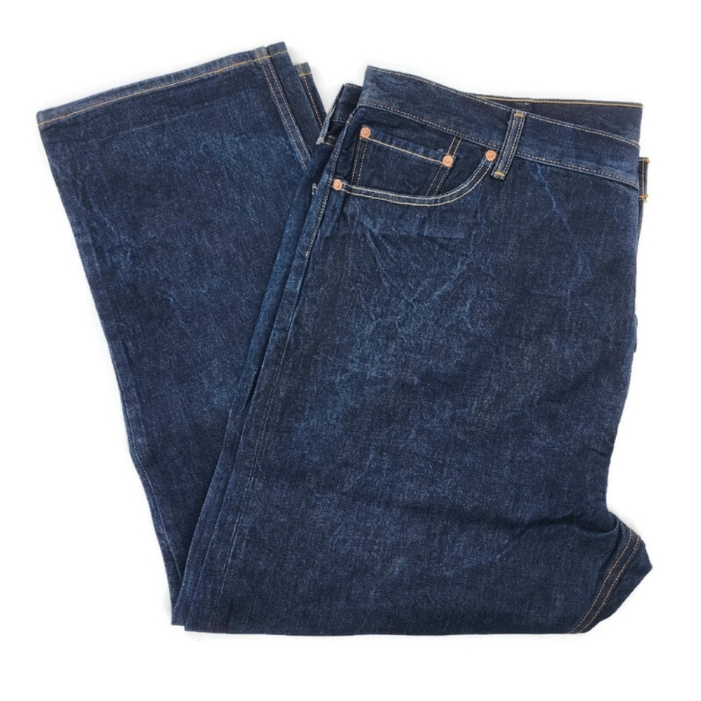 Levi's 501 Dark Blue 100% Cotton Button Fly Denim Jeans 48 X 32 - Picture 4 of 10